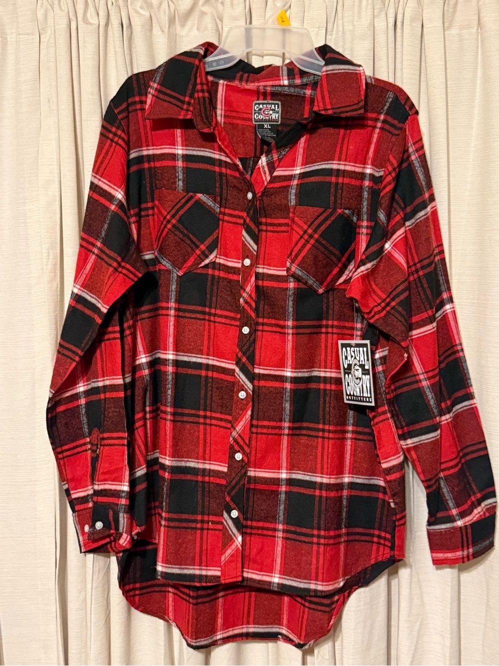 Casual Country Women’s Red Plaid Button-Down Shirt